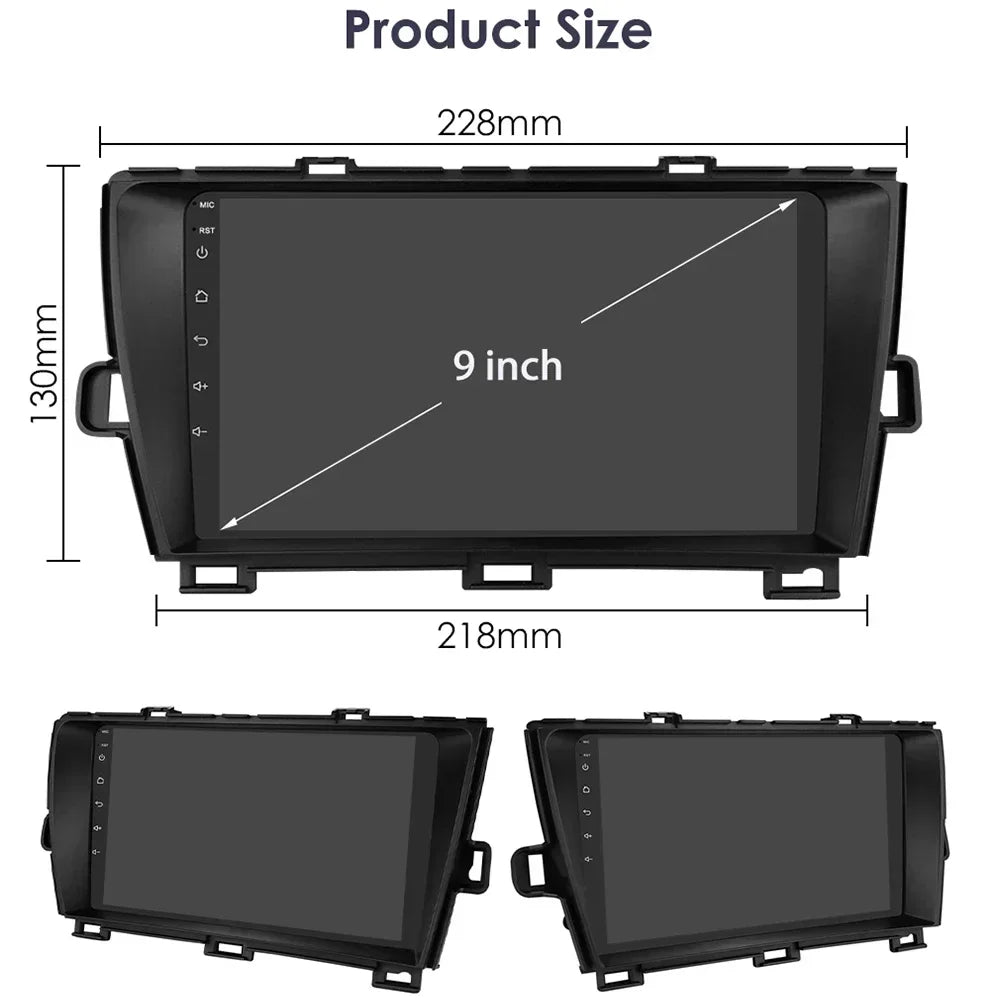 Autoradio for Toyota Prius XW30, QLED Display, Android 12, Carplay