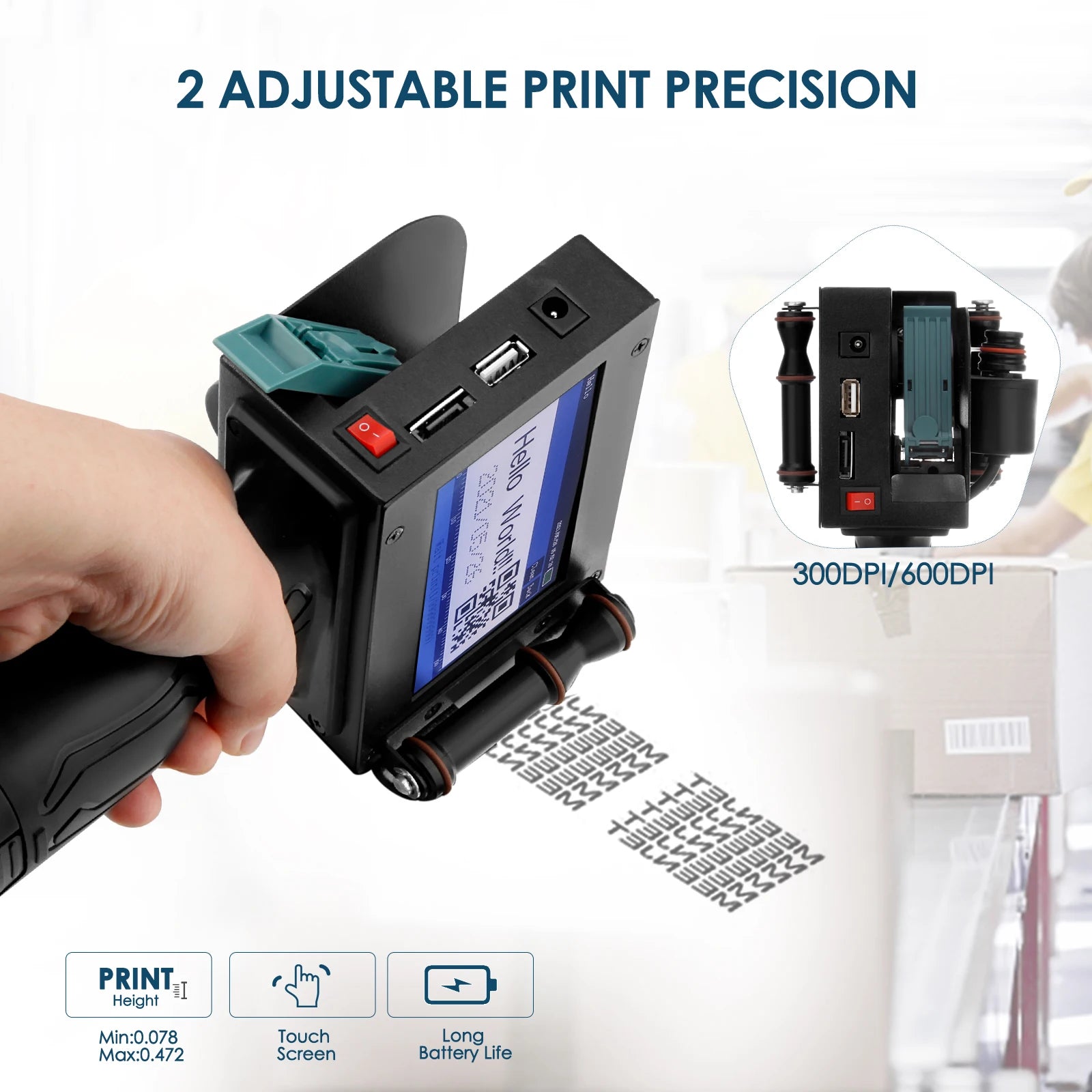 Handheld Printer, Draagbaar, Touch Inkjet