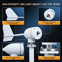 Windgenerator, 4000W vermogensopbrengst, lage geluidsproductie