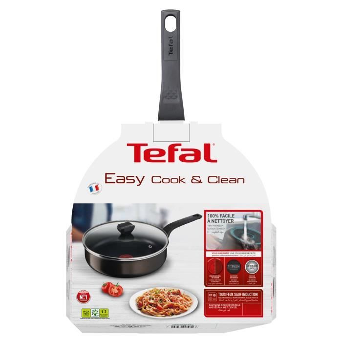 Tefal B5543202 Easy Cook & Clean Sauteuse 24 cm With cover, non -stick all lights except induction, made in francs