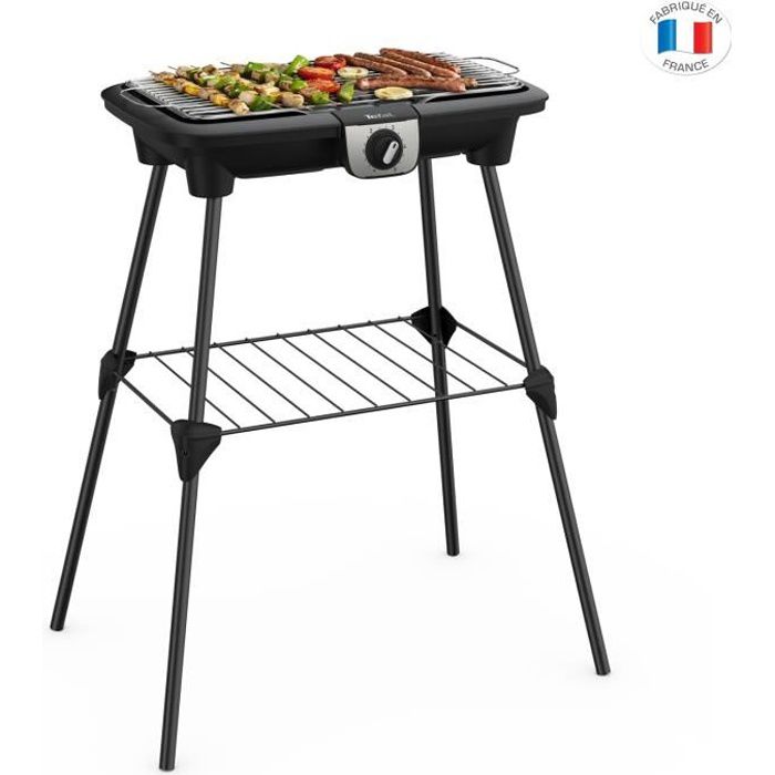 WEASY GBE42 Elektrische BBQ grill om op te staan of op voeten-41,5x24cm-Verstelbare temperatuur-2000W -Verwijderbare tray-Anti-slip voeten