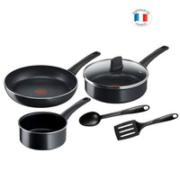 Tefal C2789602 6-delige kookset, Kookpan, Koekenpan, Sautépan + glazen deksel, Inductie, Antikleef, Gemaakt in Frankrijk