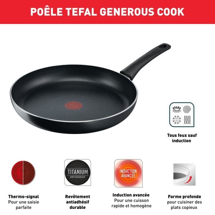 Tefal C2789602 6-delige kookset, Kookpan, Koekenpan, Sautépan + glazen deksel, Inductie, Antikleef, Gemaakt in Frankrijk