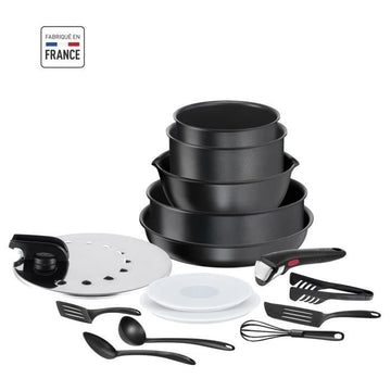 Tefal Ingenio Keuken Batterij 15 stuks, inductie, anti-aanbak, gezonde kookstijl, gemaakt in Frankrijk, Daily Chef L7629902