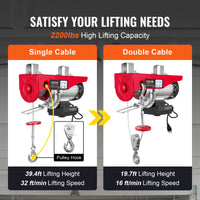 Electric Hoist, 400-1000kg Lifting Capacity, Remote Control