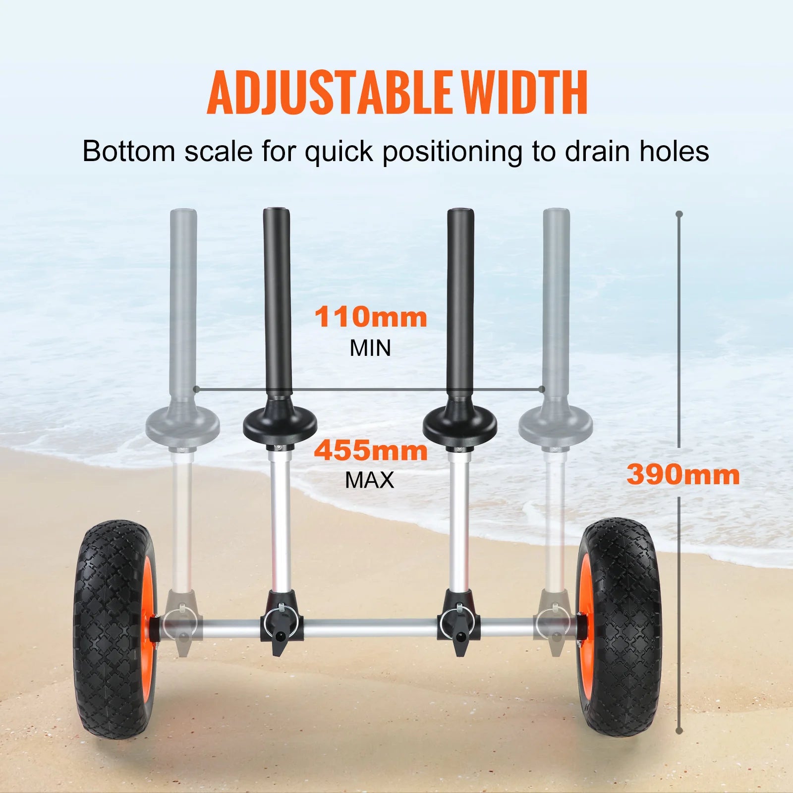 Kayak Cart, Detachable Design, Adjustable Width