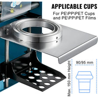 Cup Sealing Machine, Manual Operation, Seals Plastic and Paper Cups