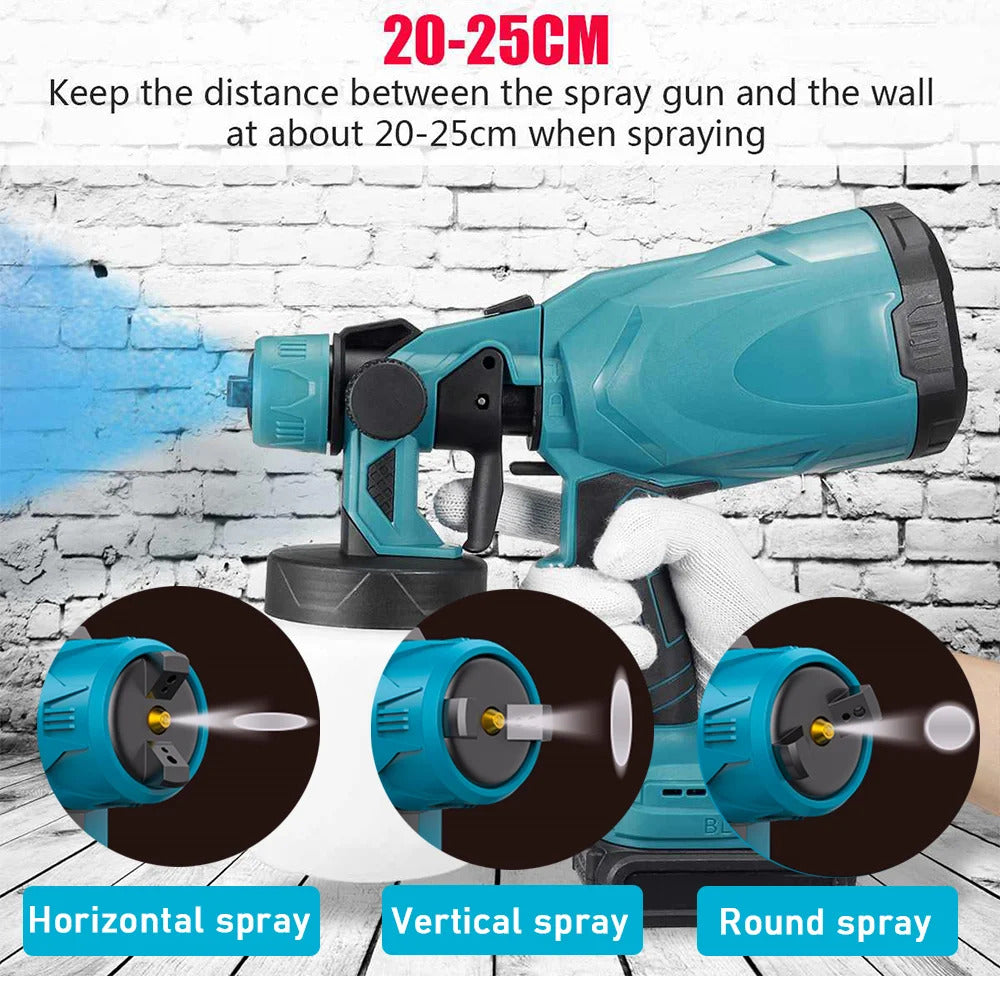 Cordless Paint Sprayer, 20V, High Speed, 800ML Capacity, Adapted for 18V Makita Battery