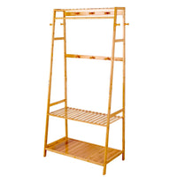 Bamboo Garment Rack, Heavy Duty, Clothing Storage Organizer