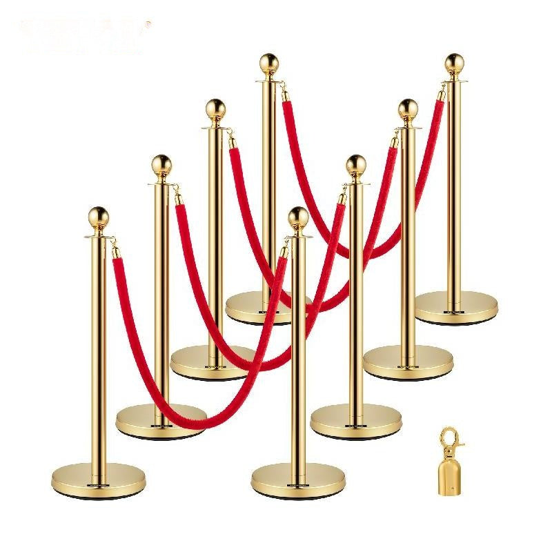 Crowd Control Stanchion Posts, Gold/Silver, Stable Base