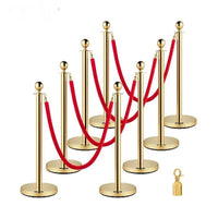 Crowd Control Stanchion Posts, Gold/Silver, Stable Base