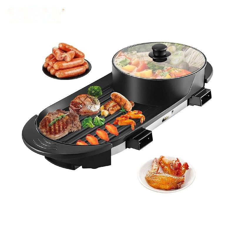 Electric BBQ Pan Grill, Portable, Smoke-free