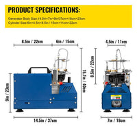 Hoge Druk PCP Luchtcompressor Pomp, 4500PSI, Olie/Water Scheider, Water Koelsysteem