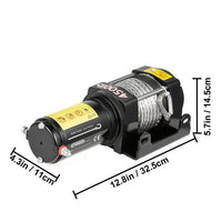 Electric winch, 3-speed planetary gear, sliding ring coupling, 4000lbs Silver Rope