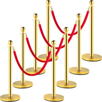 Crowd Control Stanchion Posts, Gold/Silver, Stable Base