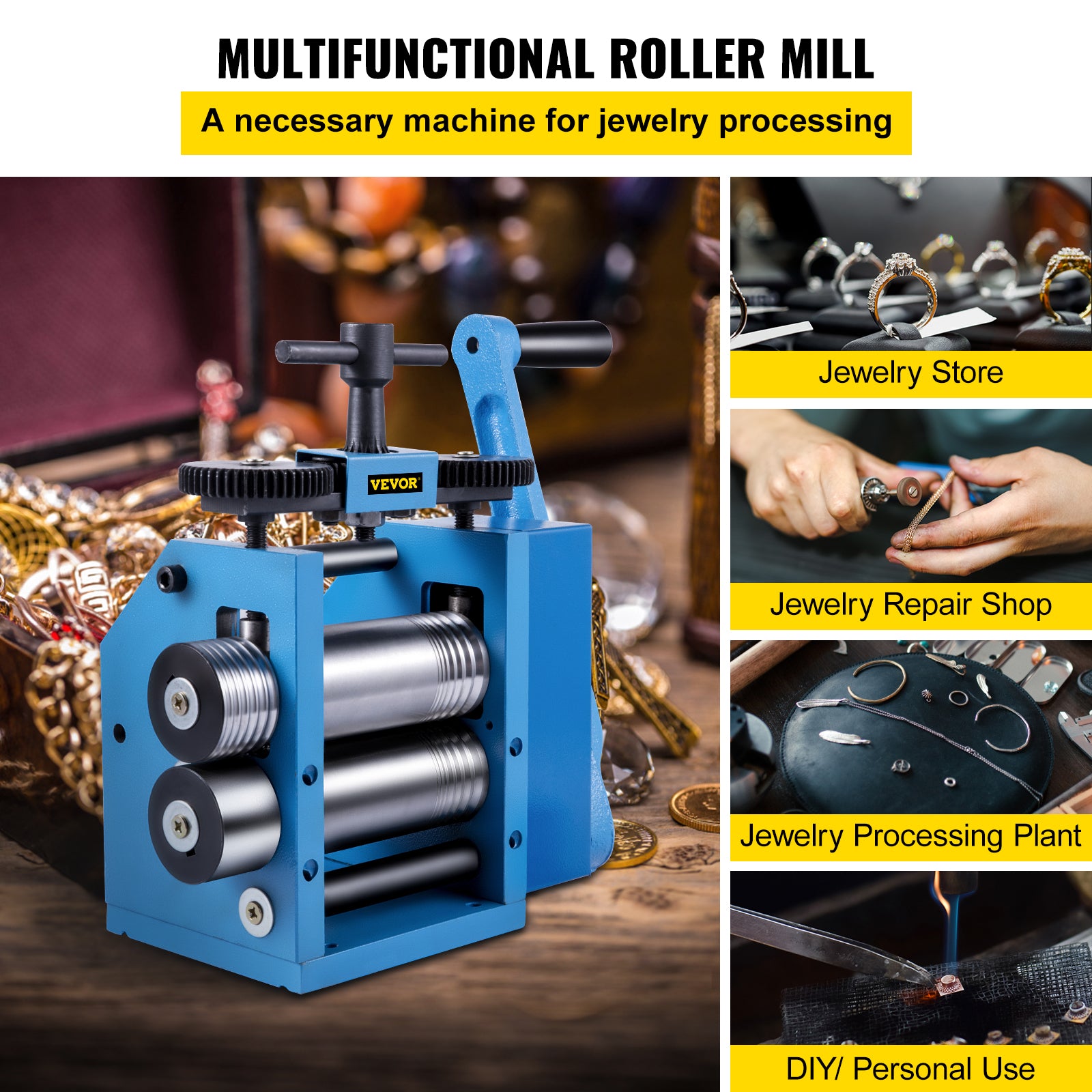 Manual Rolling Mill, Adjustable Press Thickness, Durable Construction