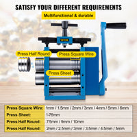 Manual Rolling Mill, Adjustable Press Thickness, Durable Construction