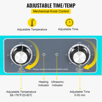 6L Elektrische Ultrasone Reiniger met Verwarming - 40KHZ Frequentie, 304 RVS Tank & 201 RVS Deksel