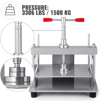 Boekbindpers Machine - 12x8.7, 3306 lbs Druk, Antislip Voet Pads