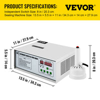 Induction Sealer, 20-100mm Cap, Microcomputer Intelligent Panel