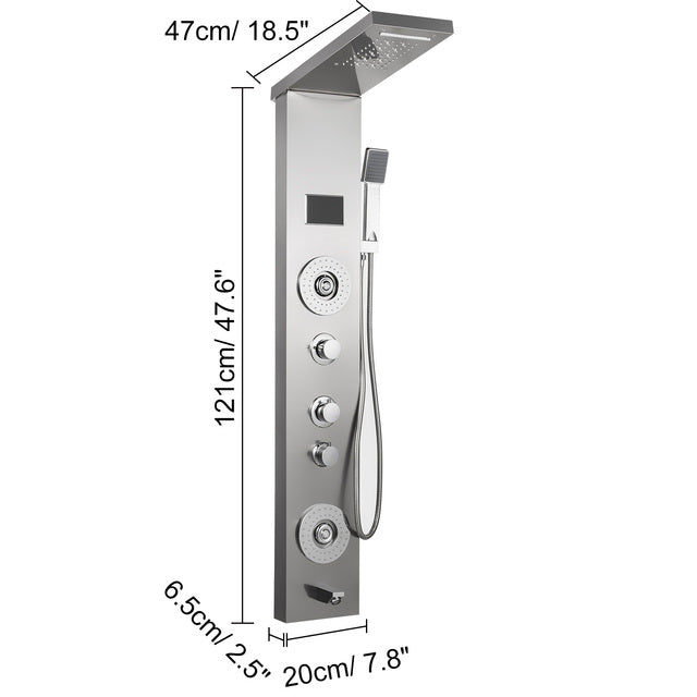 Shower Panel System, Rainfall, Massage Jets