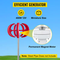 Vertical Axis Wind Turbine, 12V, Alternative Energy Generator