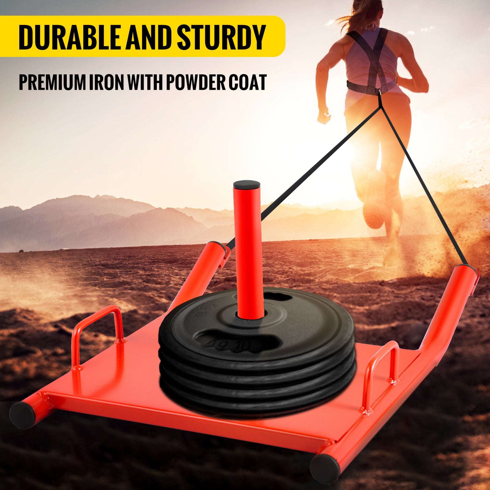 Weight Sled Push Pull - Durable Metal, 500 lbs Capacity, Vers